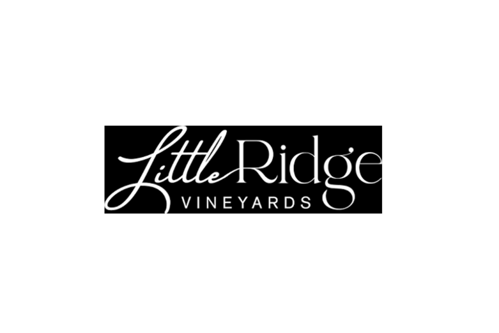 Little Ridge Winery white script logo on black background